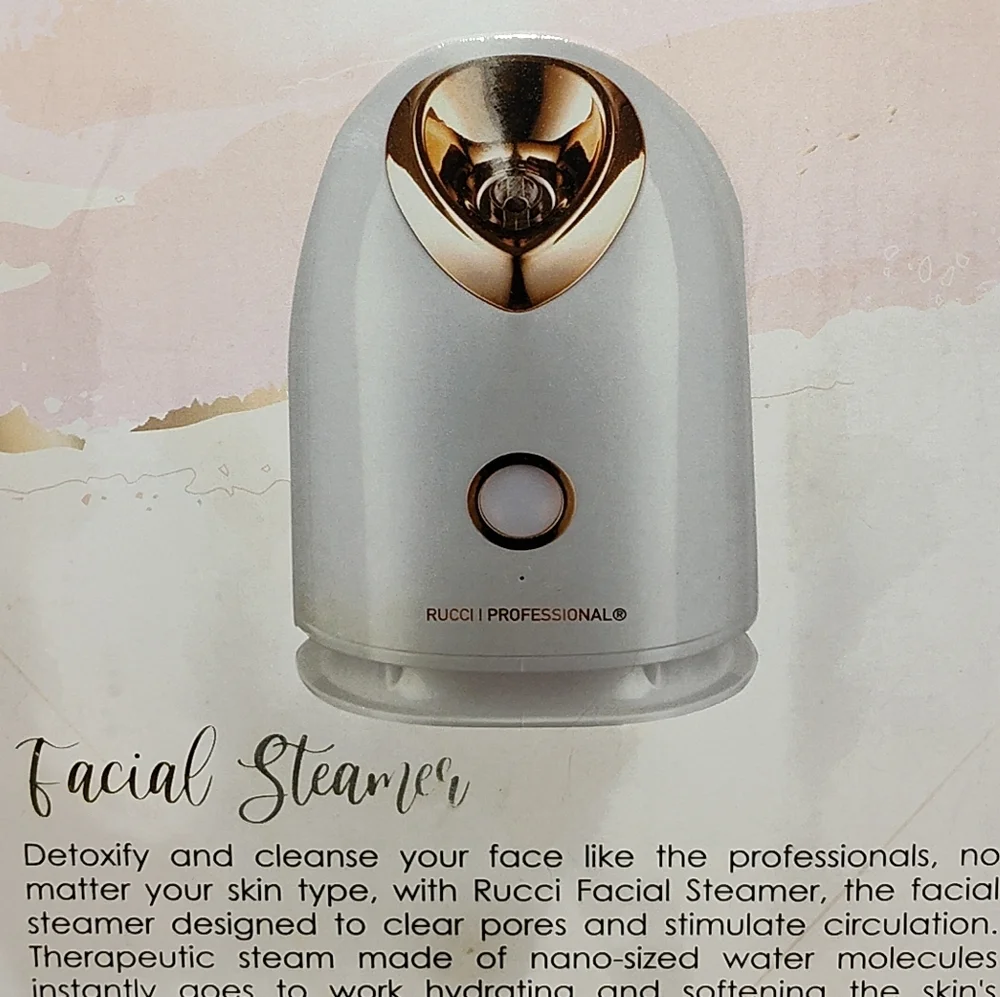NEW RUCCI PROFESSIONAL FACIAL STEAMER WITH WATER TANK IN BOX FOR ALL SKIN TYPES